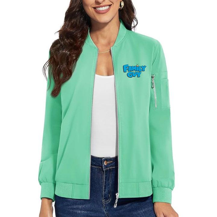 Women's Family Guy Premium Bomber Jacket with Polished Detailing and Functional Sleeve Pocket Modern Luxury Outerwear