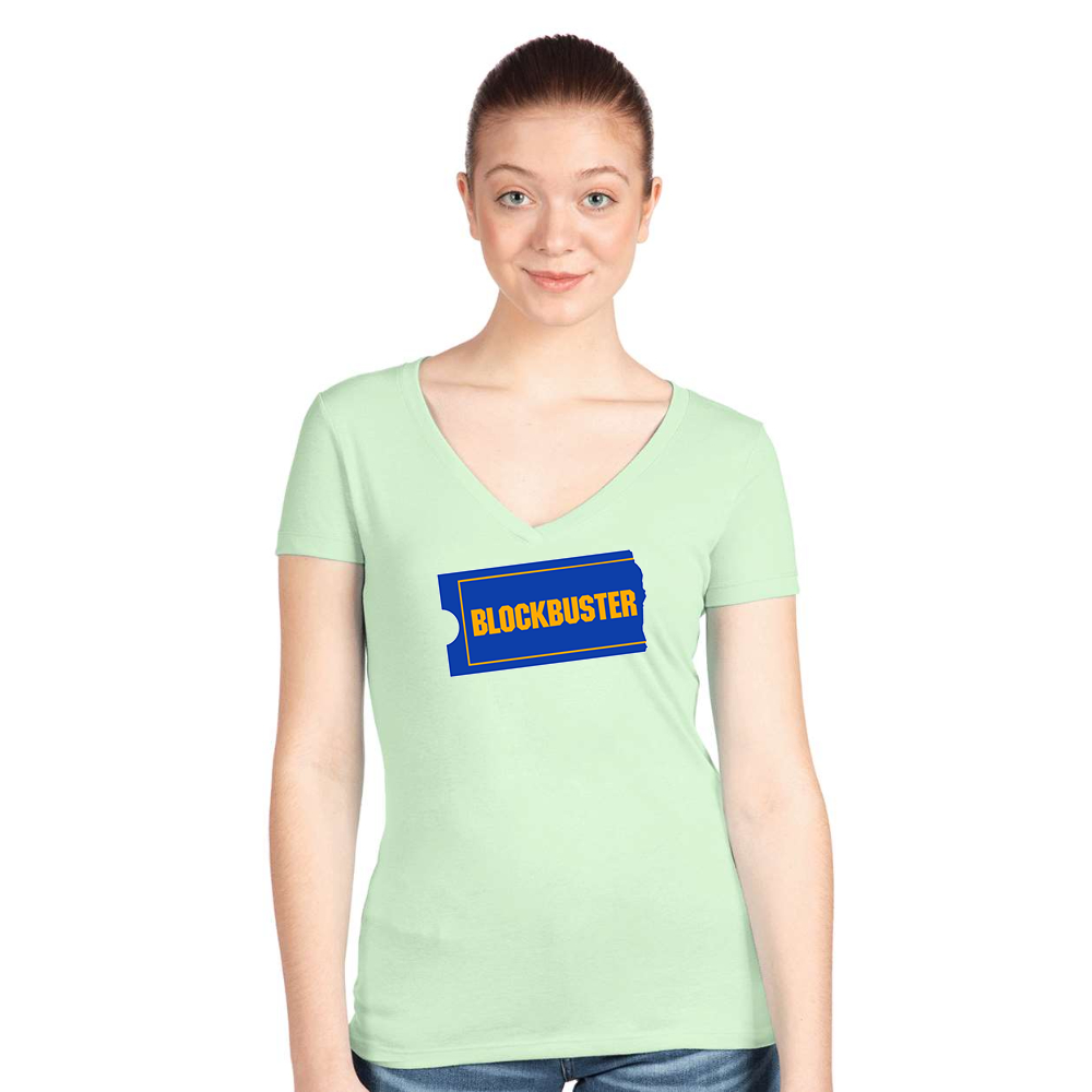 Women's Blockbuster  Next Level Ideal V-Neck T-Shirt