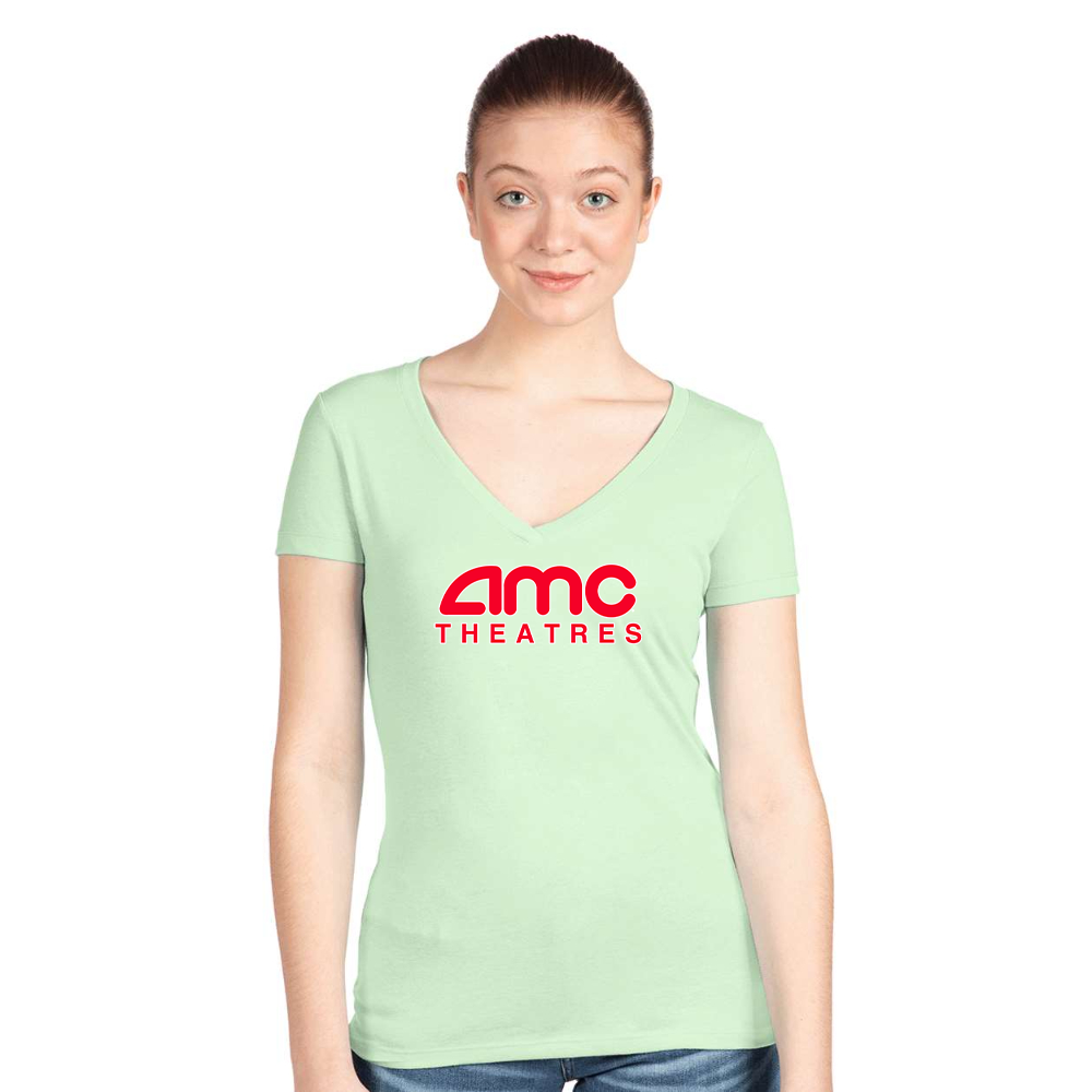 Women's Amc Theatres Next Level Ideal V-Neck T-Shirt