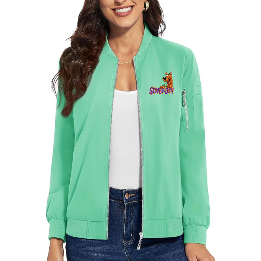 Women's Scooby-Doo Premium Bomber Jacket with Polished Detailing and Functional Sleeve Pocket Modern Luxury Outerwear