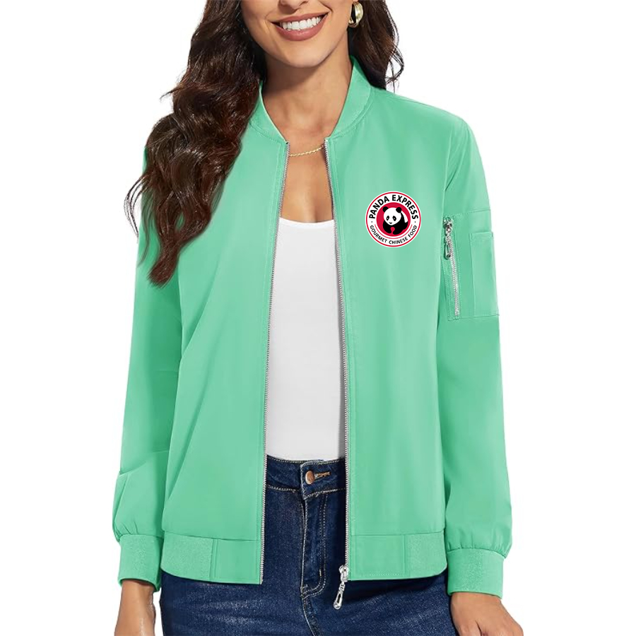 Women's Panda Express  Premium Bomber Jacket with Polished Detailing and Functional Sleeve Pocket Modern Luxury Outerwear