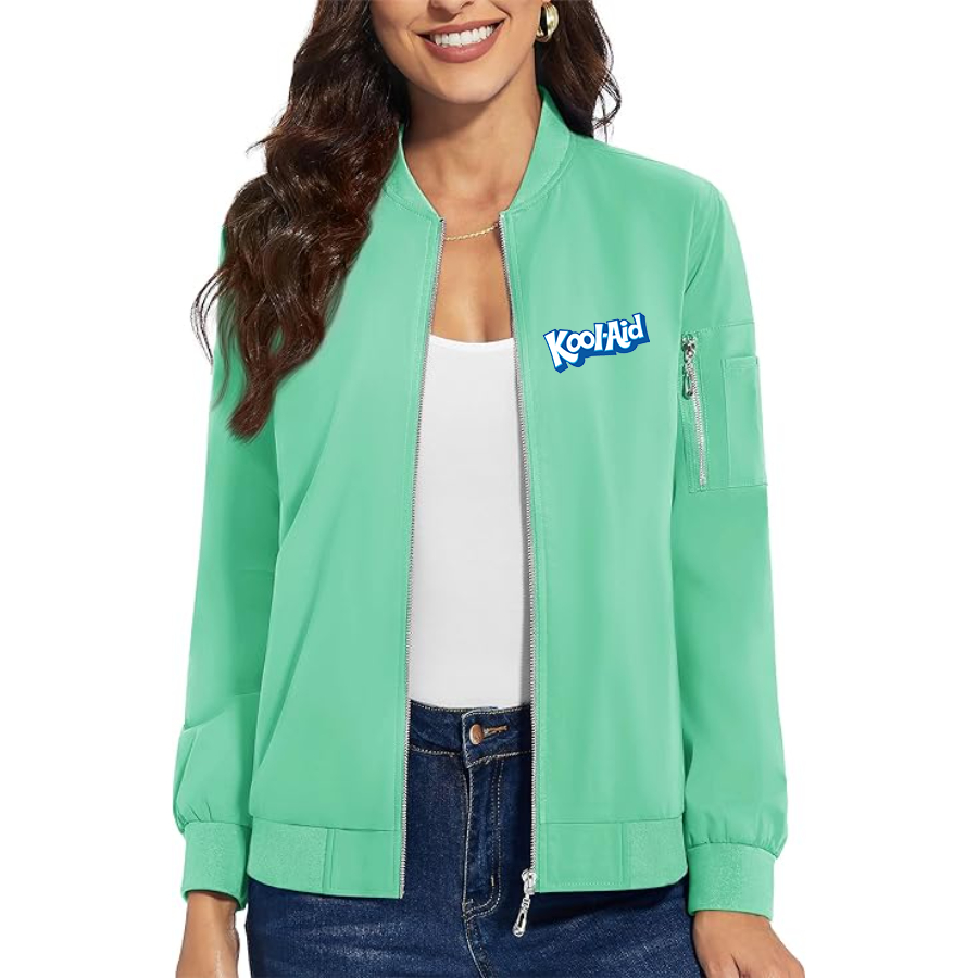 Women's Kool-Aid   Premium Bomber Jacket with Polished Detailing and Functional Sleeve Pocket Modern Luxury Outerwear