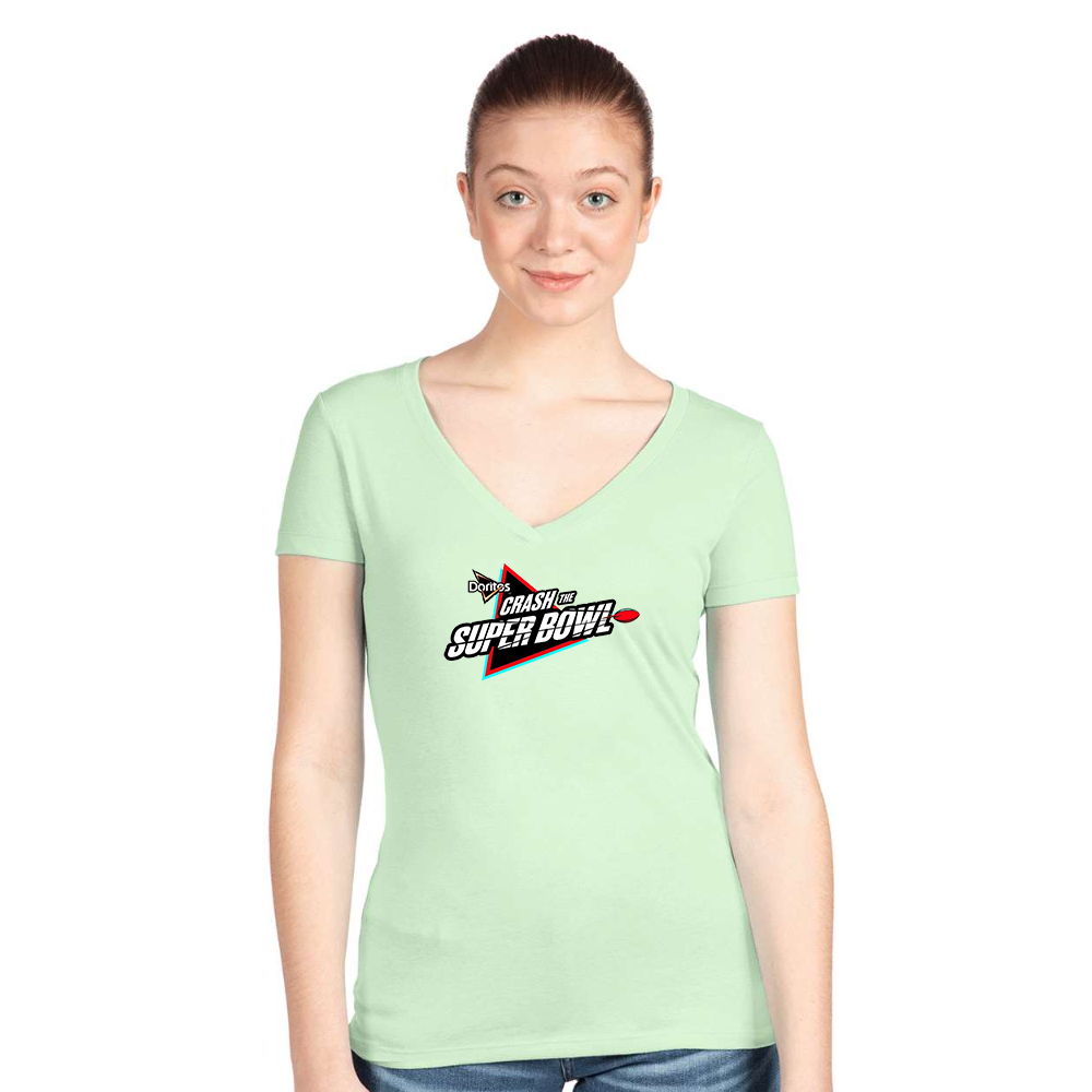 Women's Crash the Super Bowl  Next Level Ideal V-Neck T-Shirt