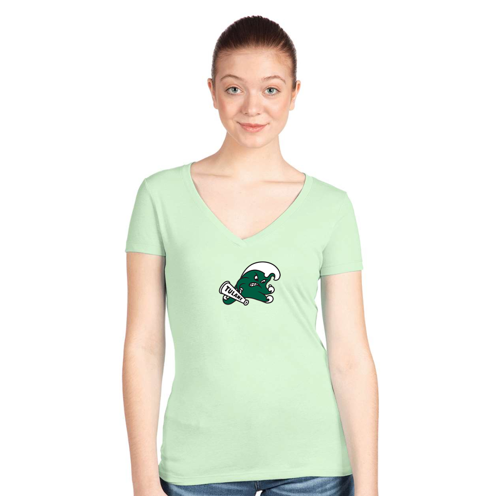 Women's Tulane Green Wave Next Level Ideal V-Neck T-Shirt