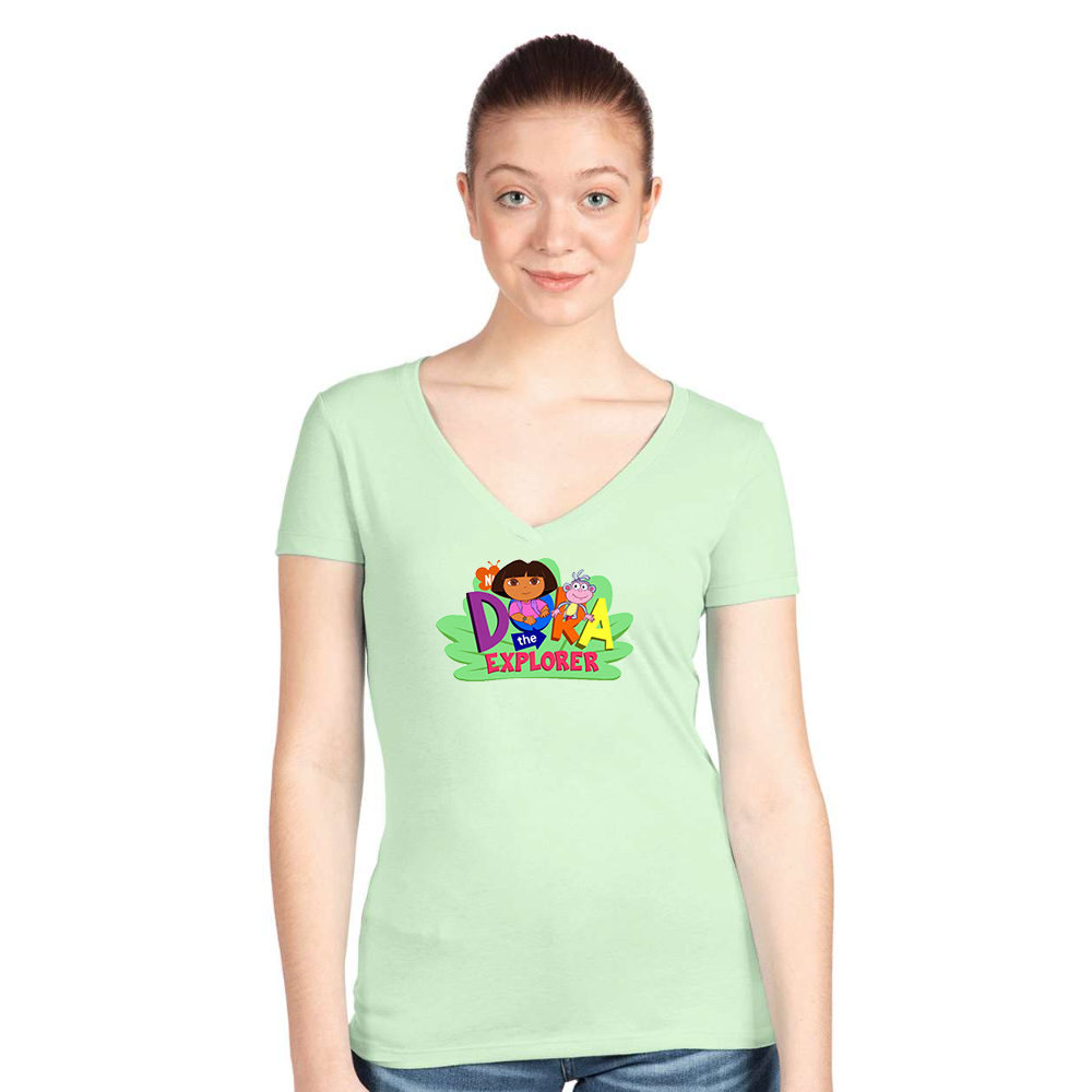 Women's Dora the Explorer Next Level Ideal V-Neck T-Shirt