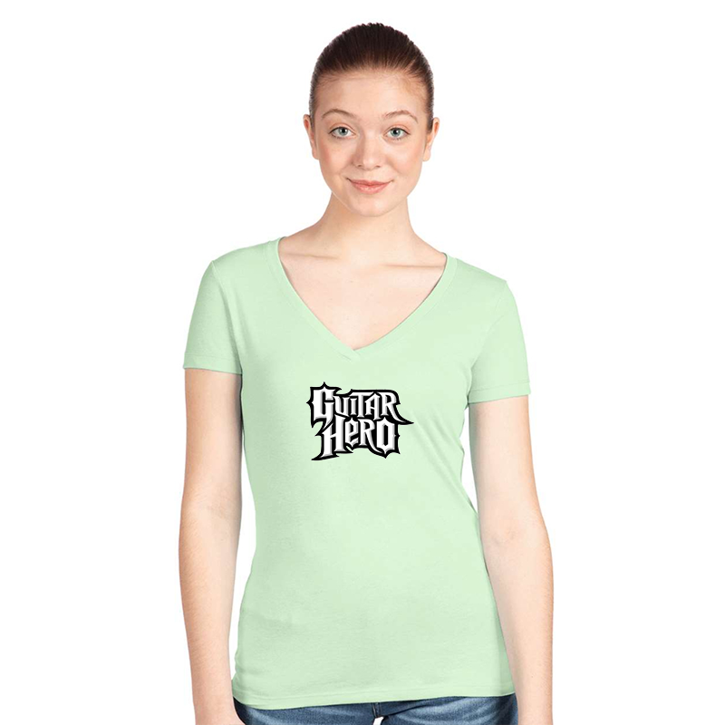 Women's Guitar hero Next Level Ideal V-Neck T-Shirt