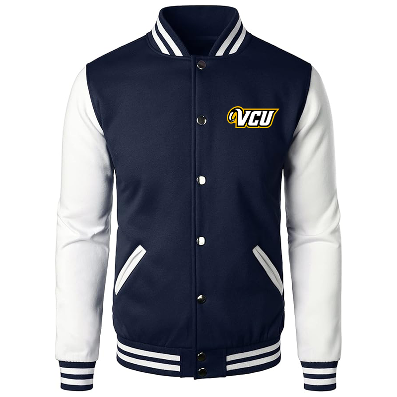 Men’s Virginia Commonwealth Rams Varsity Baseball Jacket Cotton Blend Letterman Jackets