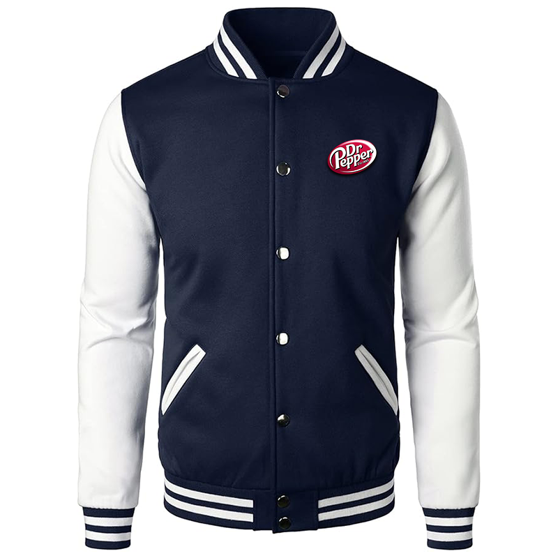 Men’s Dr.Pepper Varsity Baseball Jacket Cotton Blend Letterman Jackets