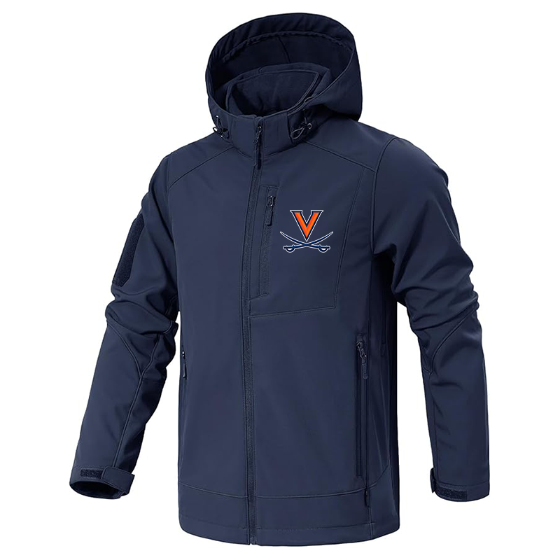 Men's Virginia Cavaliers Jacket Waterproof Hooded Coats Tactical Soft Shell Jackets