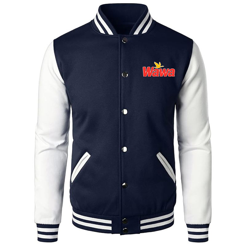 Men’s Wawa Gas Station Varsity Baseball Jacket Cotton Blend Letterman Jackets