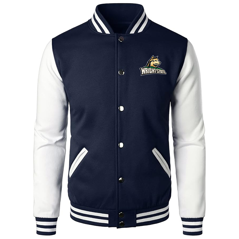 Men’s Wright State Raiders Varsity Baseball Jacket Cotton Blend Letterman Jackets