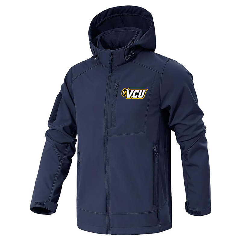 Men's Virginia Commonwealth Rams Jacket Waterproof Hooded Coats Tactical Soft Shell Jackets