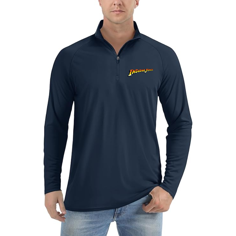 Men's Indiana Jones  Lightweight Quarter-Zip Athletic Shirt Long Sleeve Performance Wear