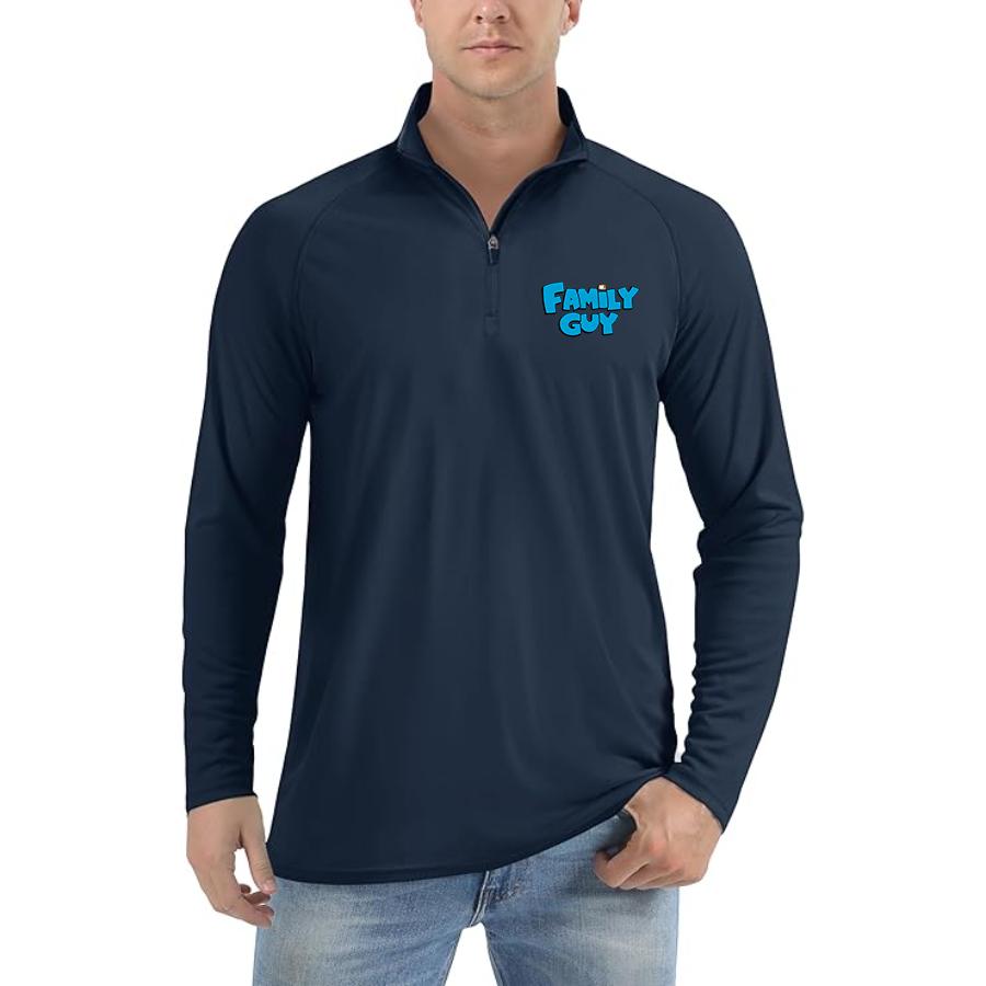 Men's Family Guy Lightweight Quarter-Zip Athletic Shirt Long Sleeve Performance Wear