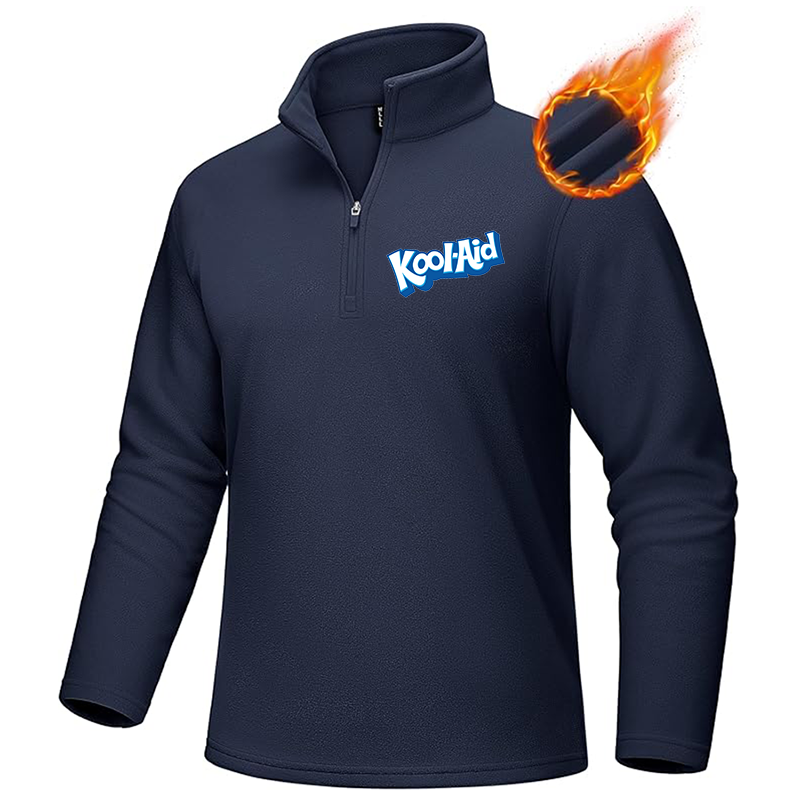 Men's Kool-Aid MAGCOMSEN  Quarter-Zip Pullover Polar Fleece Sweatshirt Stand Collar Long Sleeve Shirt for Men Thermal Winter Fall