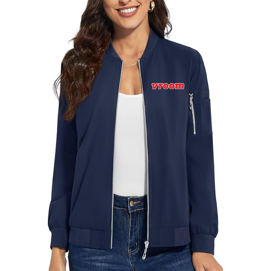 Women's Vroom Premium Bomber Jacket with Polished Detailing and Functional Sleeve Pocket Modern Luxury Outerwear