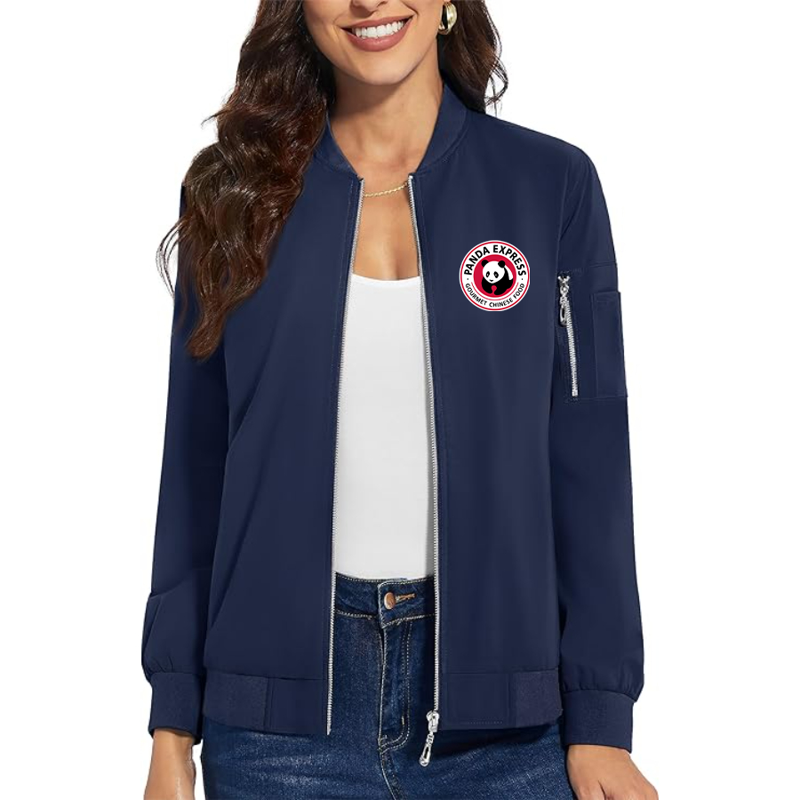 Women's Panda Express  Premium Bomber Jacket with Polished Detailing and Functional Sleeve Pocket Modern Luxury Outerwear