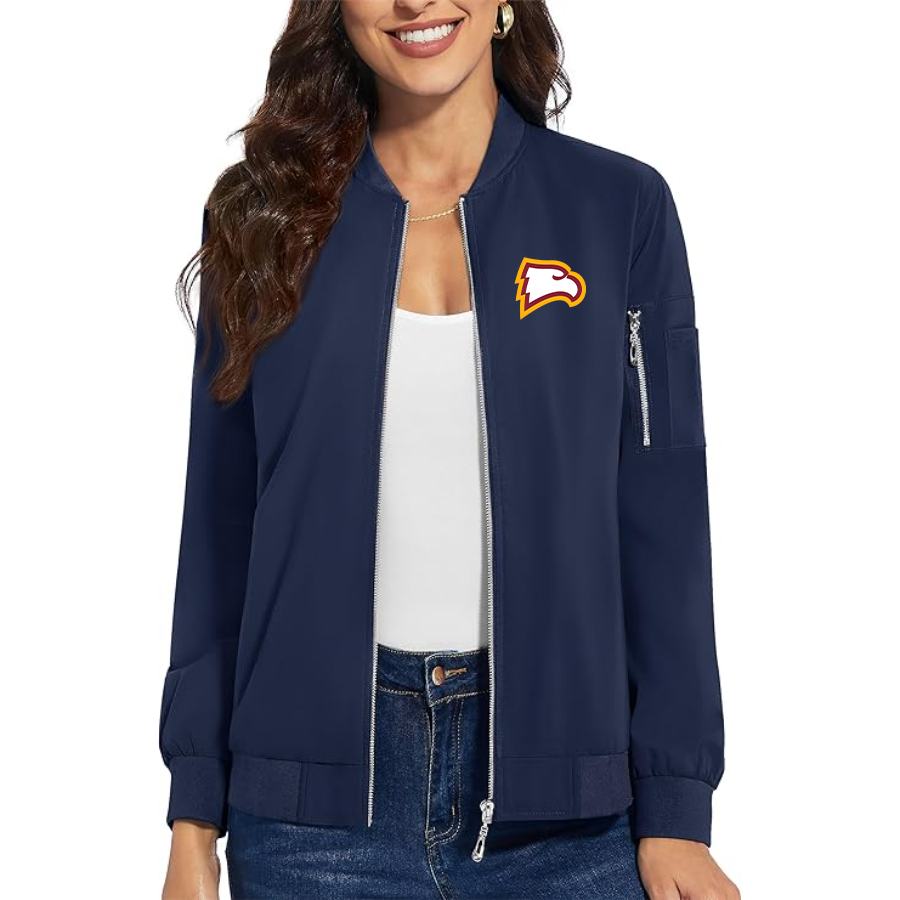 Women's Winthrop Eagles  Premium Bomber Jacket with Polished Detailing and Functional Sleeve Pocket Modern Luxury Outerwear