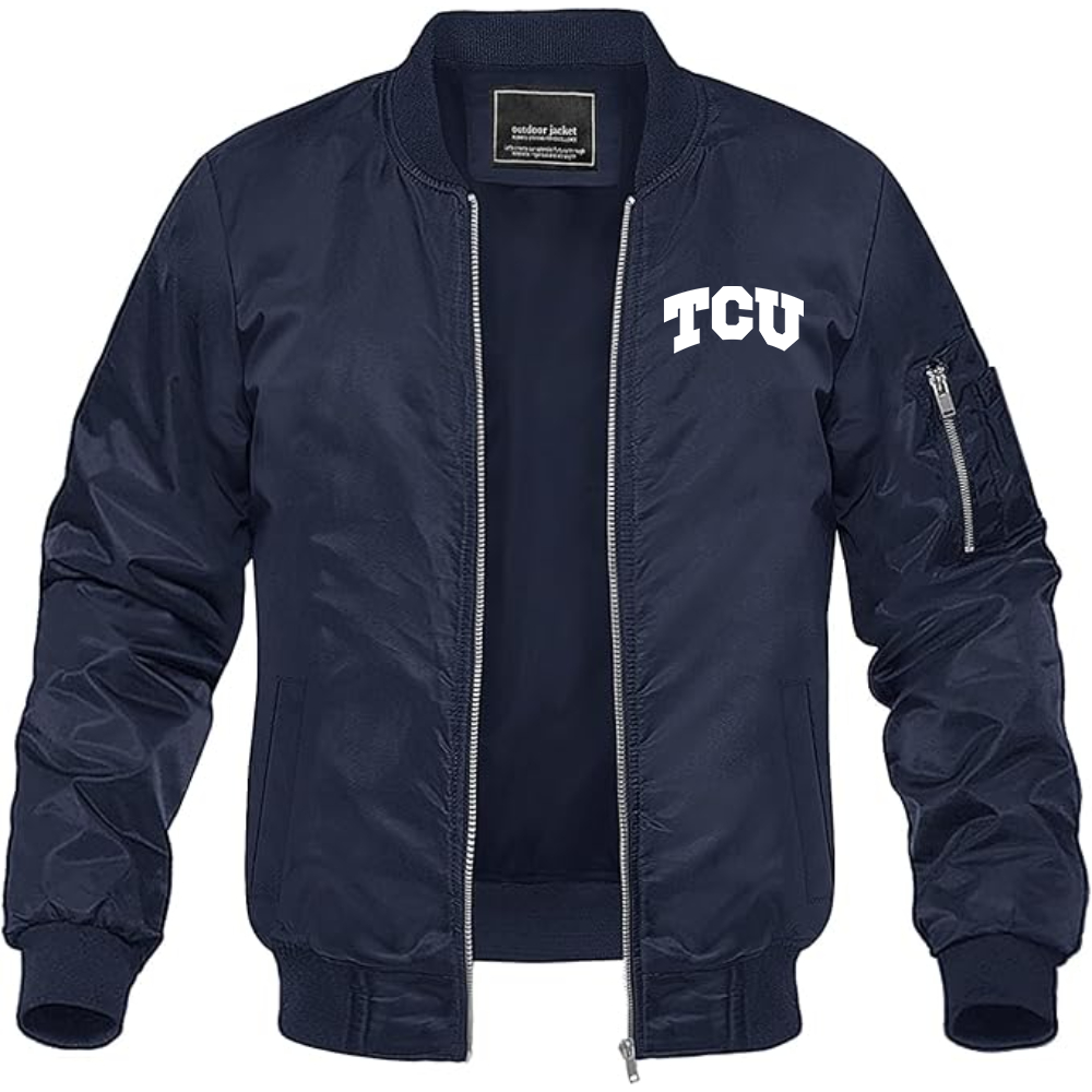 MAGNIVIT Men's TCU Horned Frogs Lightweight Bomber Jacket Windbreaker Casual Fall Spring Outdoor Coat