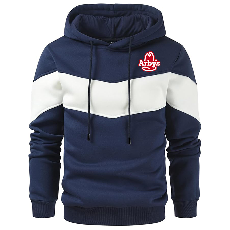 Men's Arbys Gesean Novelty Color Block Pullover Fleece Hoodie Long Sleeve Casual Sweatshirt with Pocket