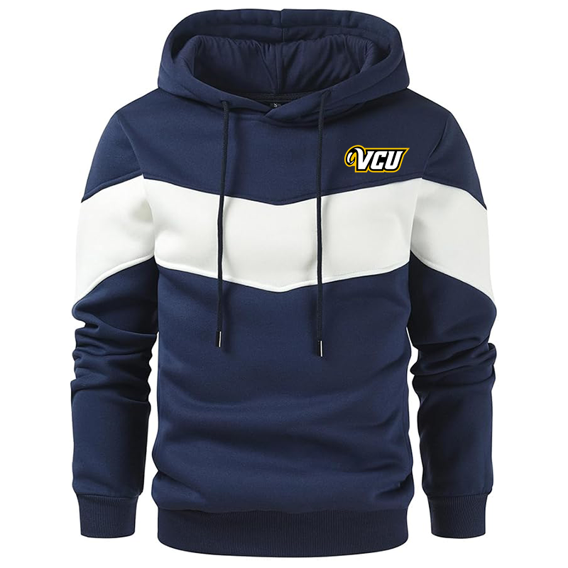 Men's Virginia Commonwealth Rams Gesean Novelty Color Block Pullover Fleece Hoodie Long Sleeve Casual Sweatshirt with Pocket