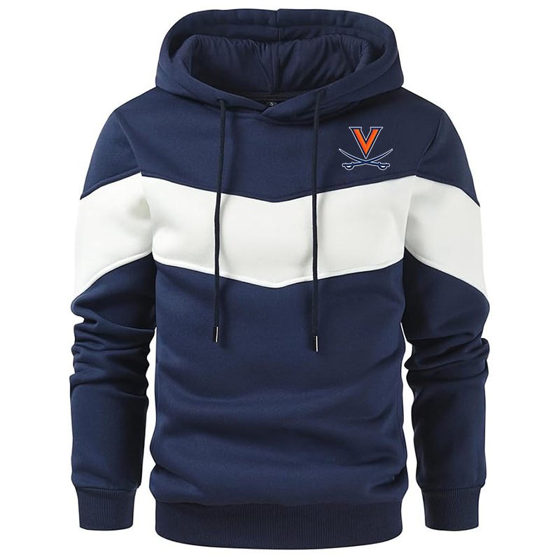 Men's Virginia Cavaliers Gesean Novelty Color Block Pullover Fleece Hoodie Long Sleeve Casual Sweatshirt with Pocket