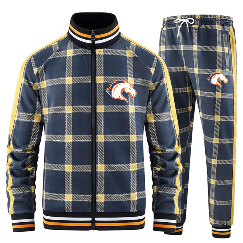 Men's Texas Arlington Mavericks  Tracksuits Full-zip Long Sleeve Plaid Track Jackets and Pants 2 Piece