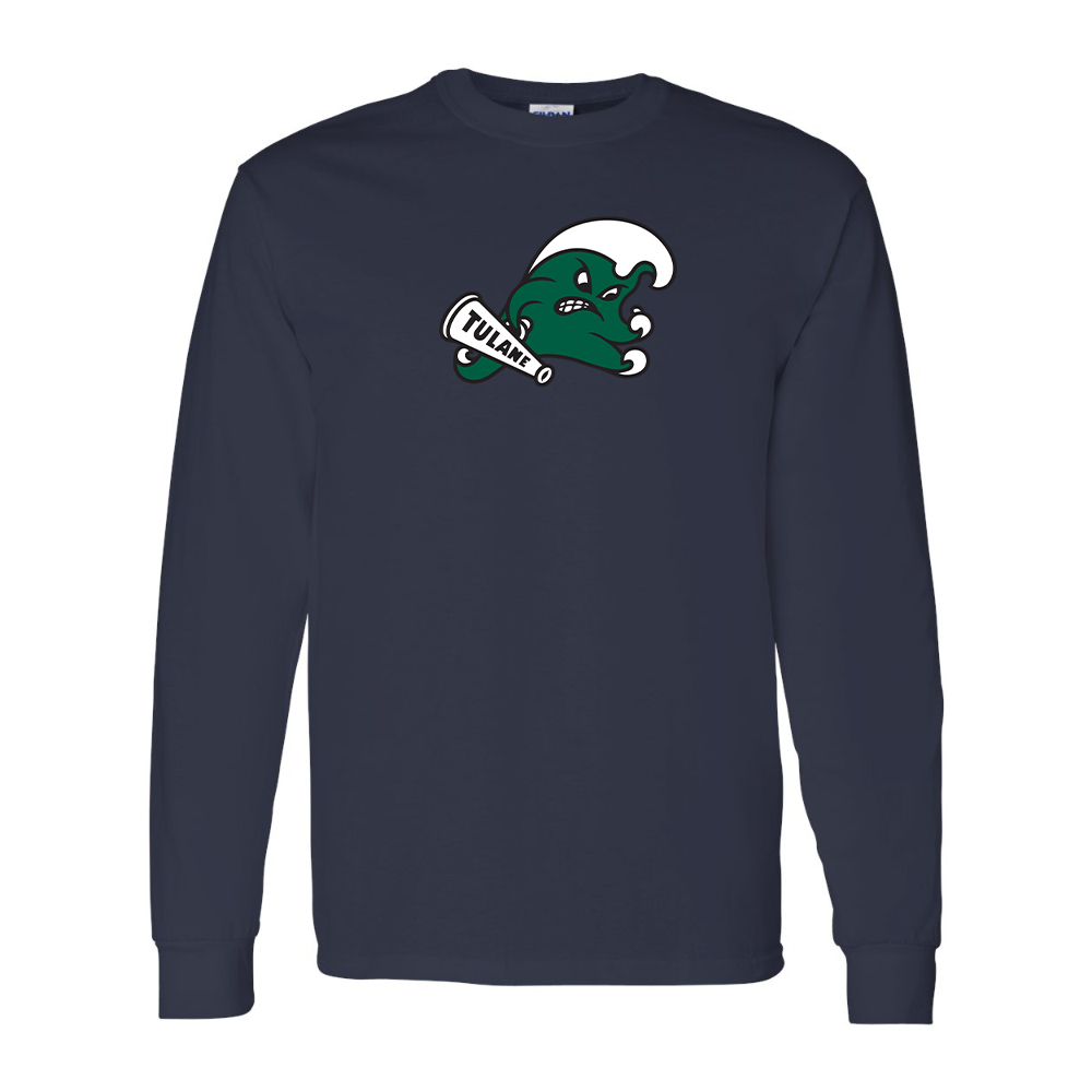 Men's Tulane Green Wave Gildan Heavy Cotton Long Sleeve T-Shirt