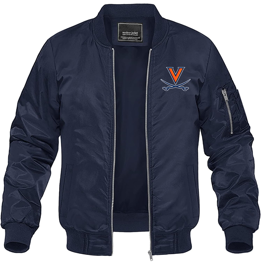 Men's Virginia Cavaliers Lightweight Bomber Jacket Windbreaker Softshell Varsity Jacket Coat