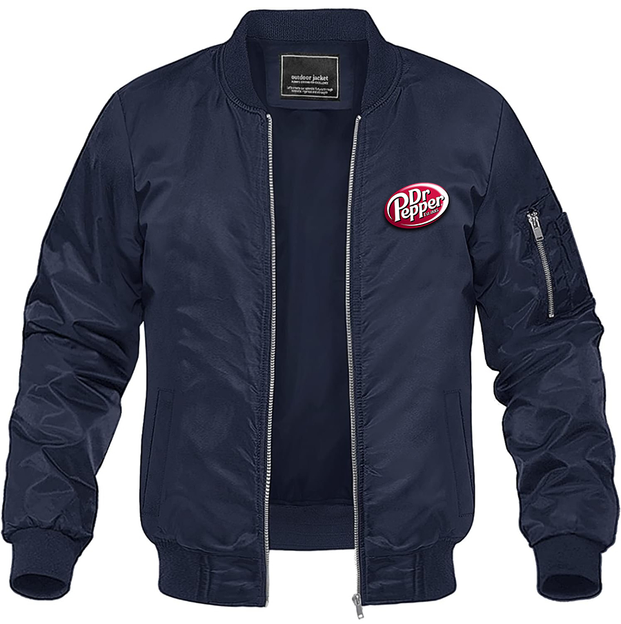 Men's Dr.Pepper Lightweight Bomber Jacket Windbreaker Softshell Varsity Jacket Coat