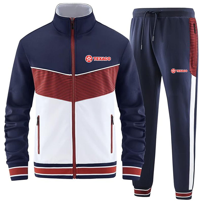 Men's Texaco ANOTWENER Casual 2 Piece Tracksuit Sets Long Sleeve Full Zip Jacket and Sweatpants Sport Outfits Sweatsuits