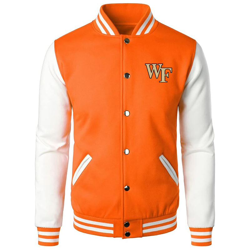 Men’s Wake Forest Demon Deacons Varsity Baseball Jacket Cotton Blend Letterman Jackets