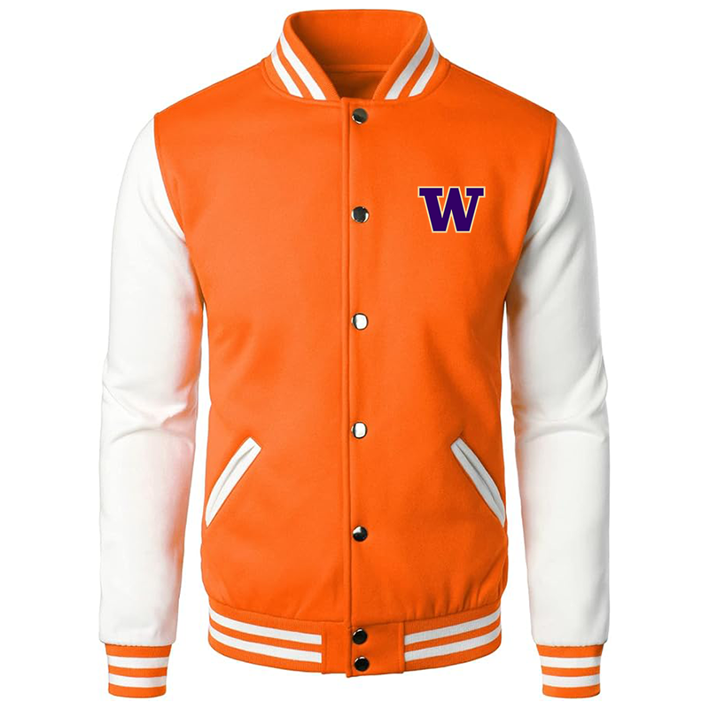 Men’s Washington Huskies Varsity Baseball Jacket Cotton Blend Letterman Jackets