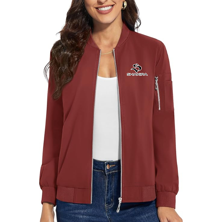 Women's Shakira Premium Bomber Jacket with Polished Detailing and Functional Sleeve Pocket Modern Luxury Outerwear