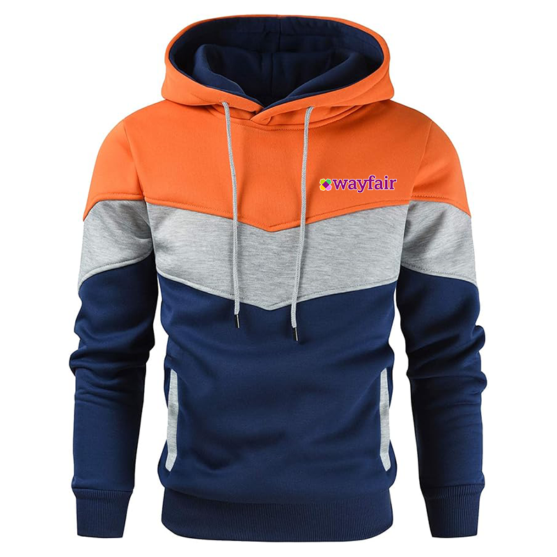 Men's Wayfair Gesean Novelty Color Block Pullover Fleece Hoodie Long Sleeve Casual Sweatshirt with Pocket