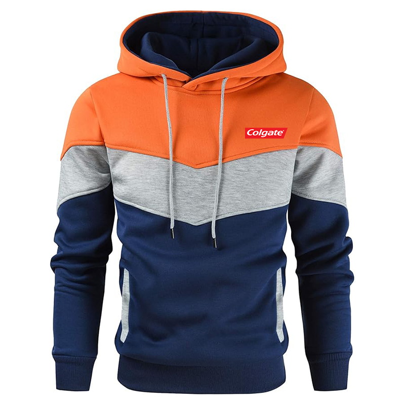 Men's Colgate Gesean Novelty Color Block Pullover Fleece Hoodie Long Sleeve Casual Sweatshirt with Pocket