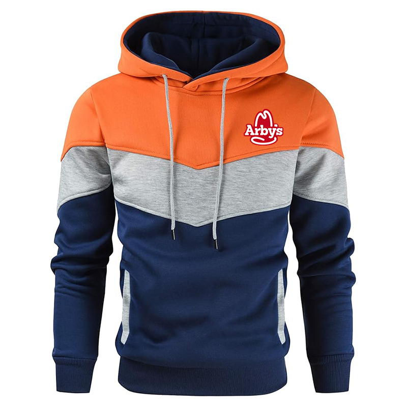 Men's Arbys Gesean Novelty Color Block Pullover Fleece Hoodie Long Sleeve Casual Sweatshirt with Pocket