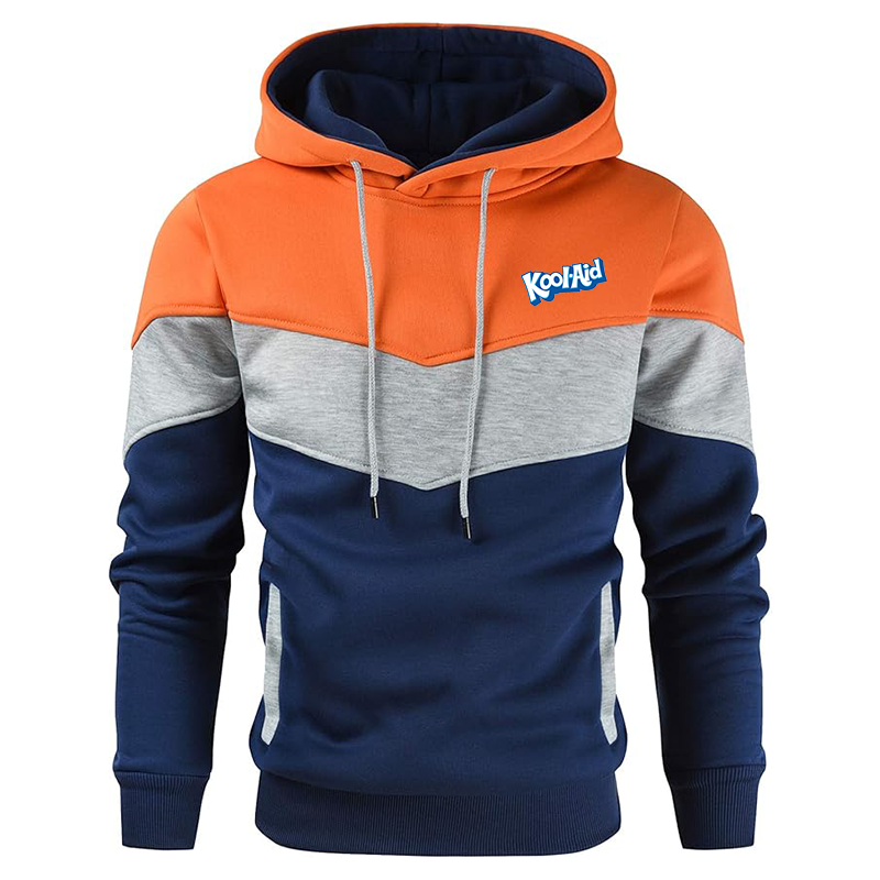 Men's Kool-Aid Gesean Novelty Color Block Pullover Fleece Hoodie Long Sleeve Casual Sweatshirt with Pocket