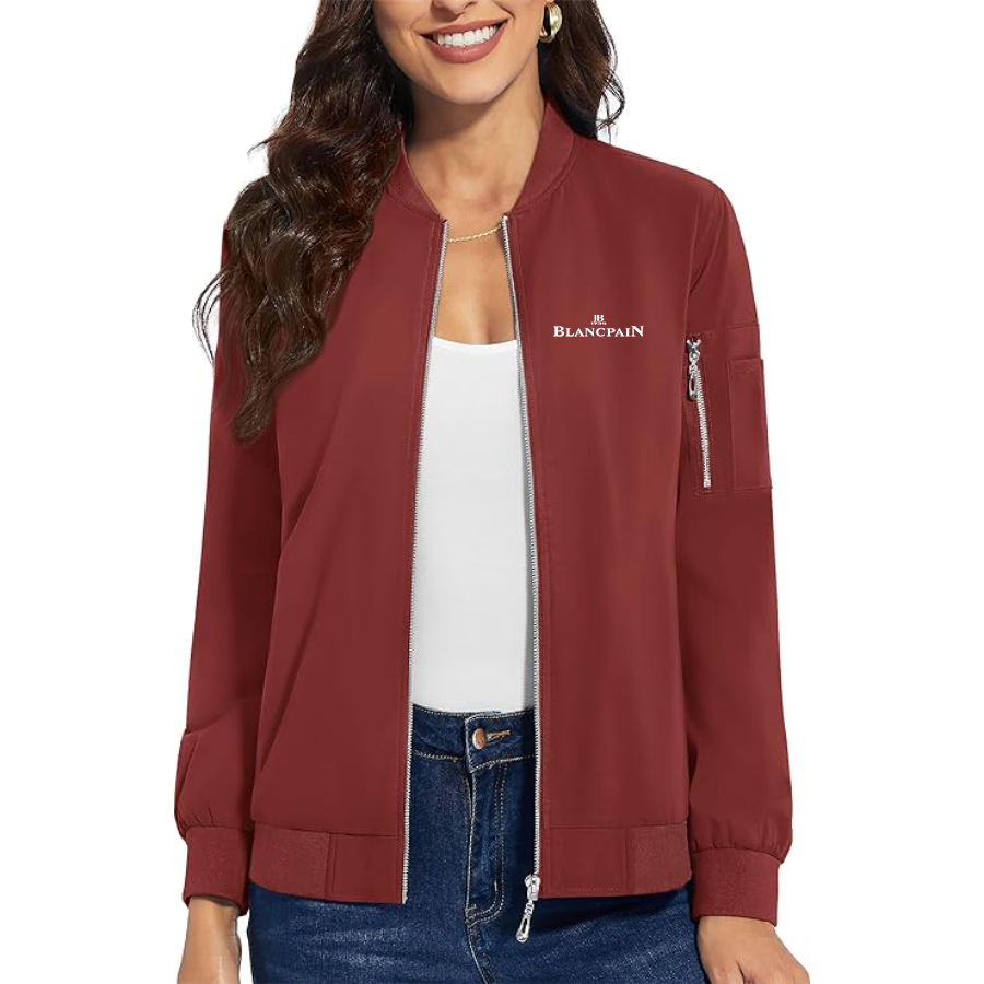 Women's Blancpain Premium Bomber Jacket with Polished Detailing and Functional Sleeve Pocket Modern Luxury Outerwear