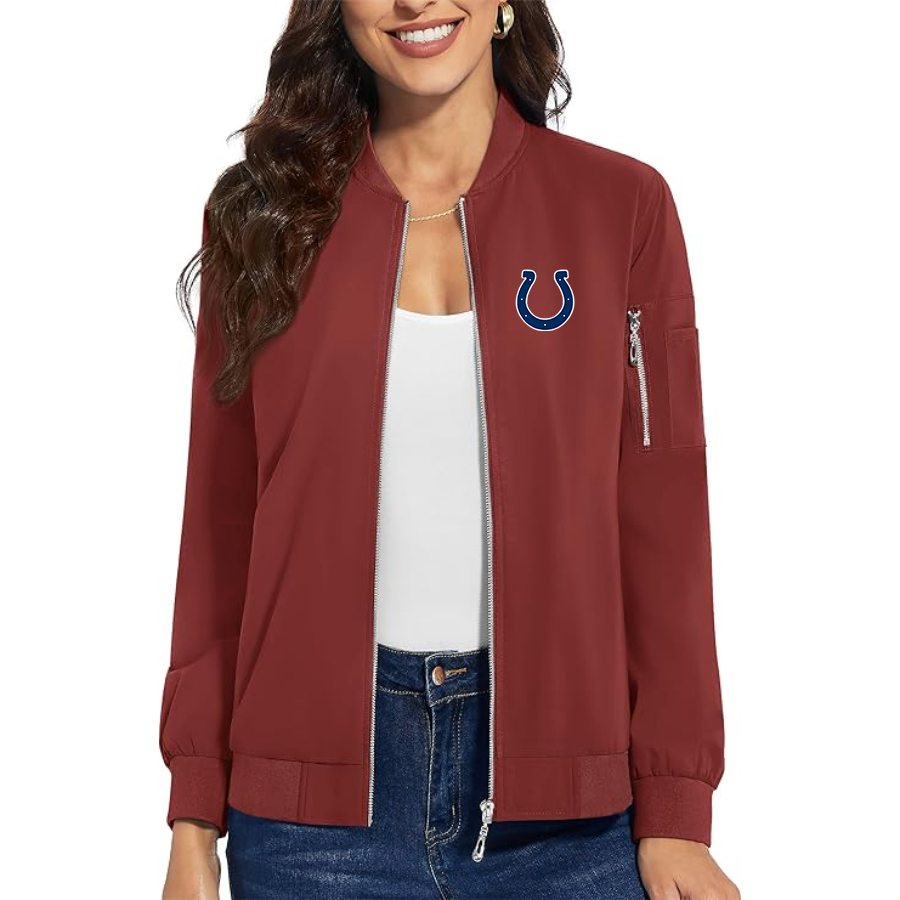 Women's Indianapolis Colts Premium Bomber Jacket with Polished Detailing and Functional Sleeve Pocket Modern Luxury Outerwear