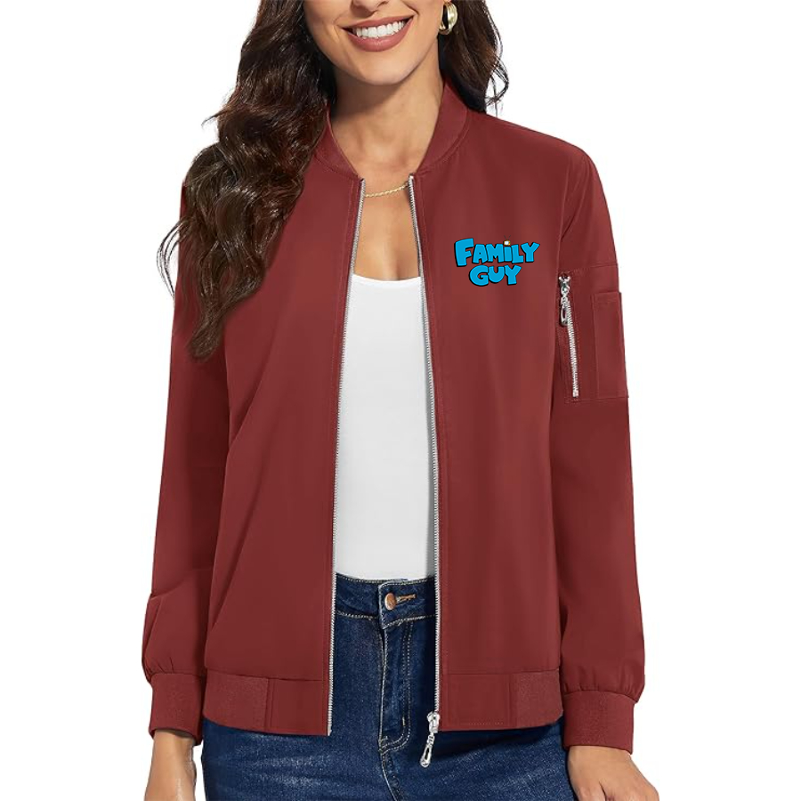 Women's Family Guy Premium Bomber Jacket with Polished Detailing and Functional Sleeve Pocket Modern Luxury Outerwear