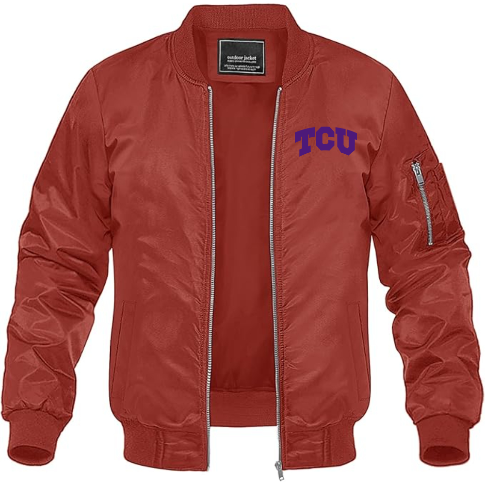 MAGNIVIT Men's TCU Horned Frogs Lightweight Bomber Jacket Windbreaker Casual Fall Spring Outdoor Coat