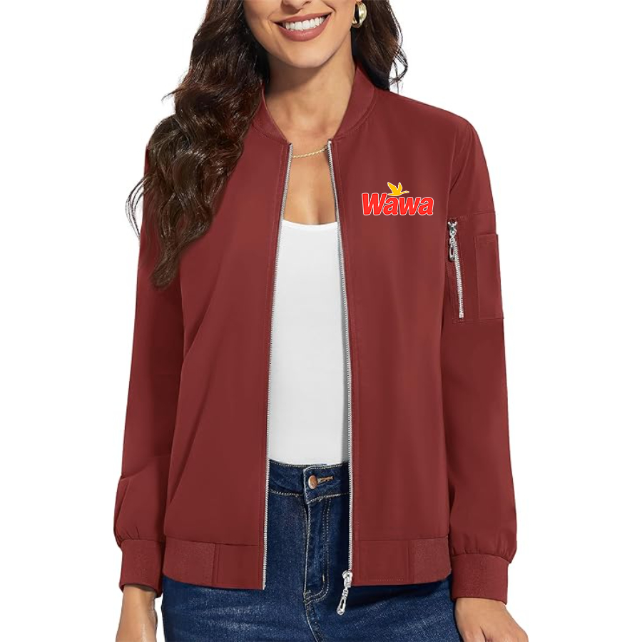 Women's Wawa Gas Station   Premium Bomber Jacket with Polished Detailing and Functional Sleeve Pocket Modern Luxury Outerwear