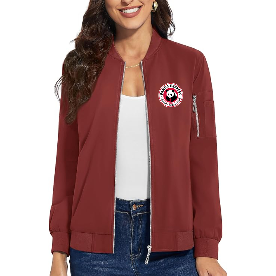 Women's Panda Express  Premium Bomber Jacket with Polished Detailing and Functional Sleeve Pocket Modern Luxury Outerwear