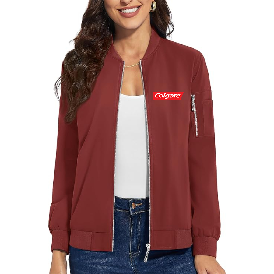 Women's Colgate Premium Bomber Jacket with Polished Detailing and Functional Sleeve Pocket Modern Luxury Outerwear