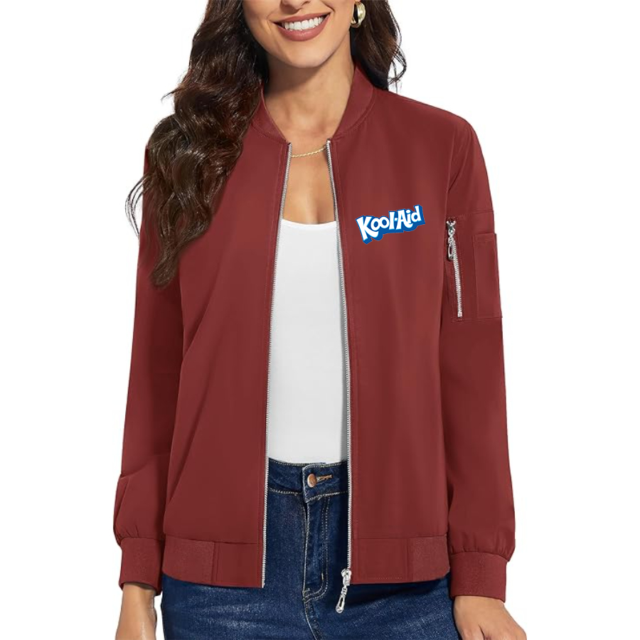 Women's Kool-Aid   Premium Bomber Jacket with Polished Detailing and Functional Sleeve Pocket Modern Luxury Outerwear