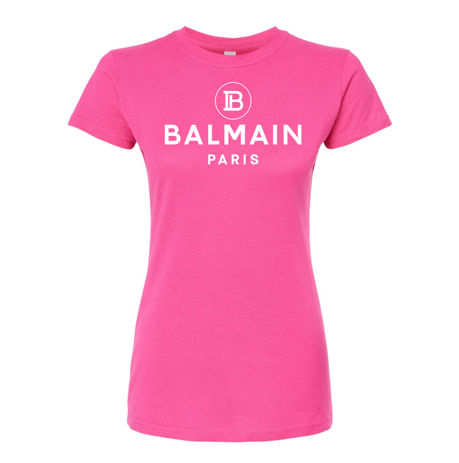 Women's Balmain Paris  Round Neck T-Shirt