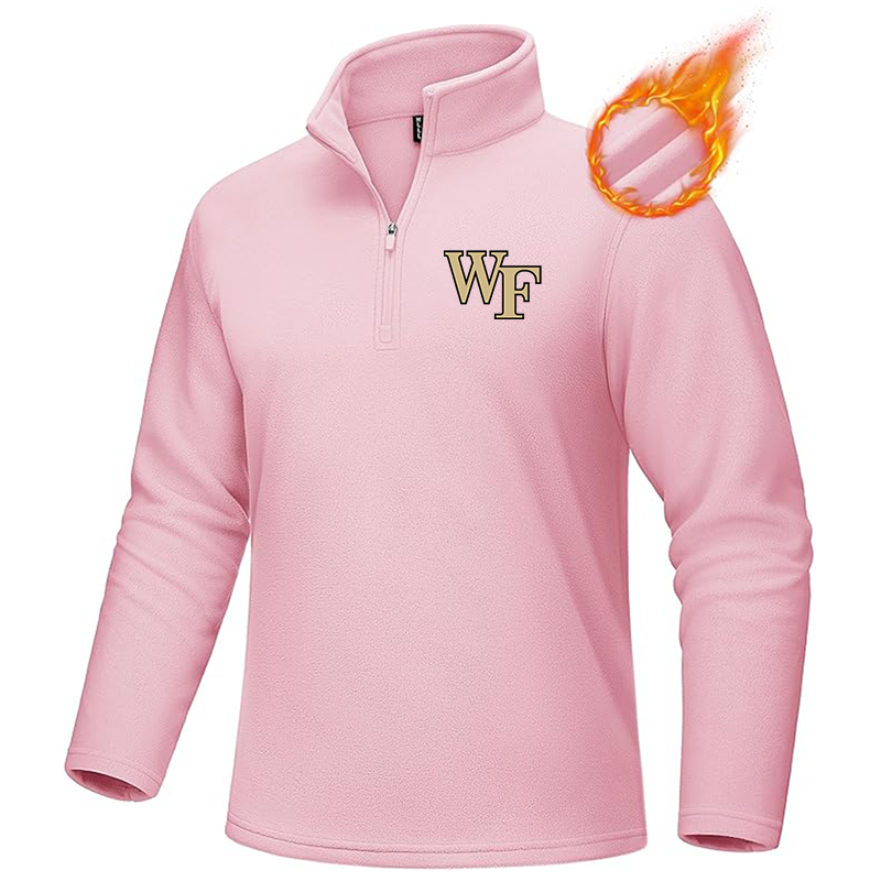 Men's Wake Forest Demon Deacons MAGCOMSEN  Quarter-Zip Pullover Polar Fleece Sweatshirt Stand Collar Long Sleeve Shirt for Men Thermal Winter Fall