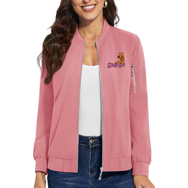 Women's Scooby-Doo Premium Bomber Jacket with Polished Detailing and Functional Sleeve Pocket Modern Luxury Outerwear