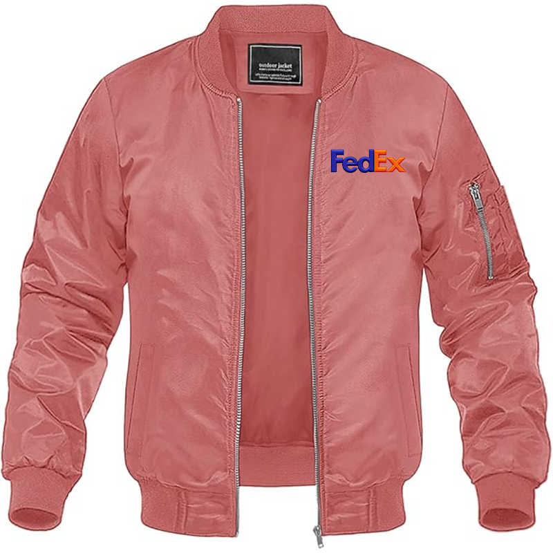 MAGNIVIT Men's FedEx  Embroidered Lightweight Bomber Jacket Windbreaker Casual Fall Spring Outdoor Coat